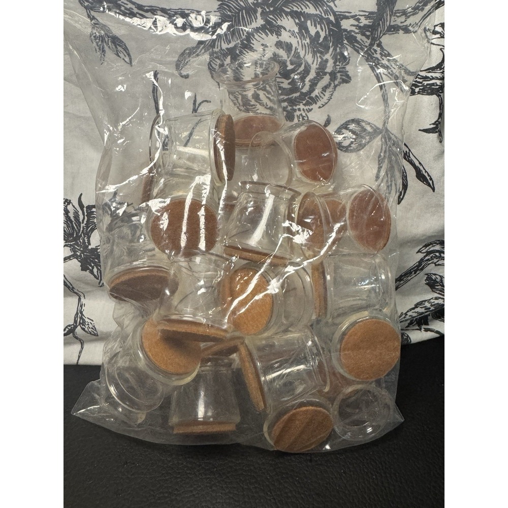 24 Piece Clear Chair Leg Floor Protectors Silicone Stretch Cork Bottom Medium
